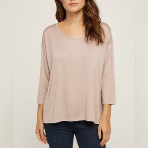 Go by GoSilk Blush Pink Washable Silk Blend Top Women’s Size M 3/4 Sleeve